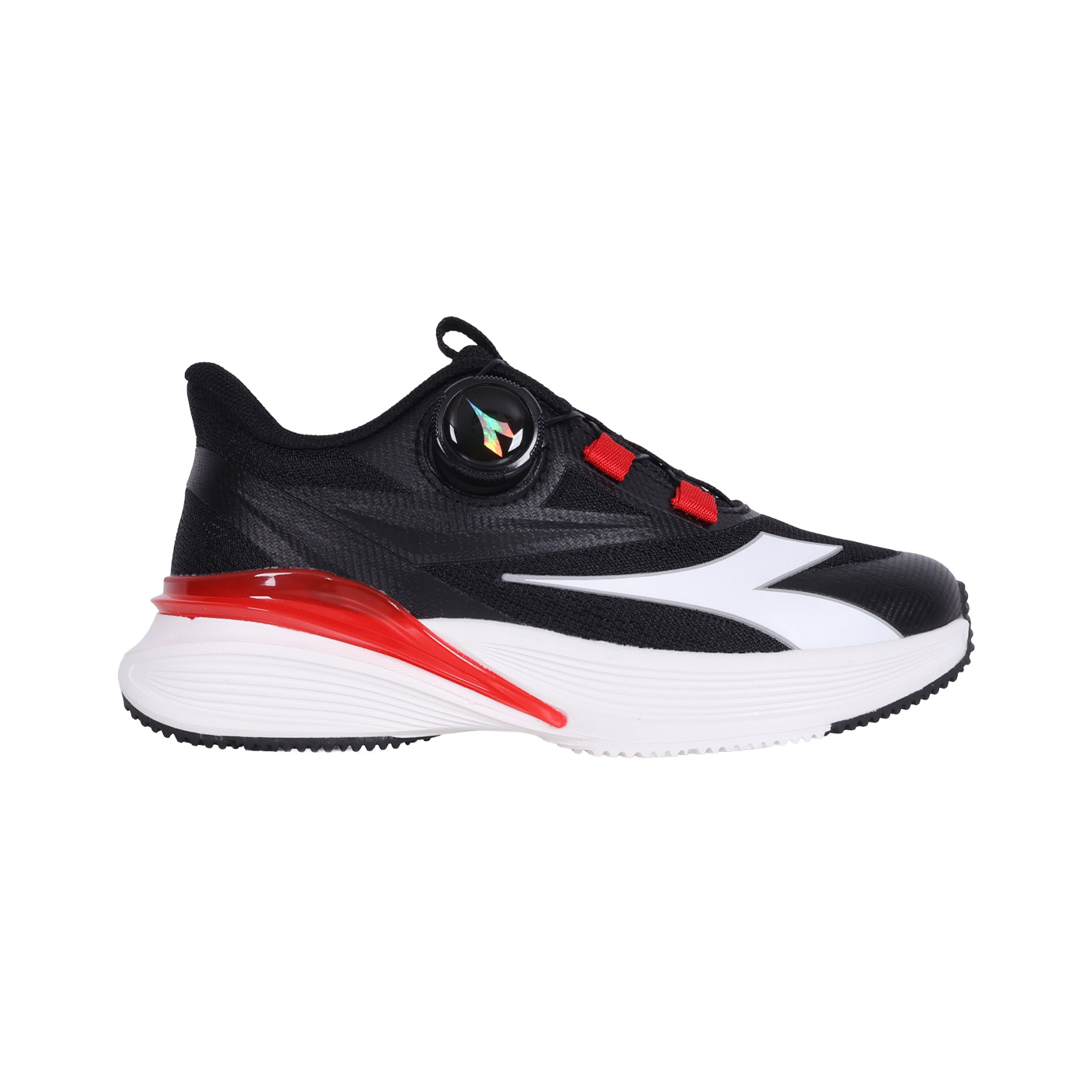 DIADORA 中童閃速輕量慢跑鞋  DA1621550 - 黑紅白