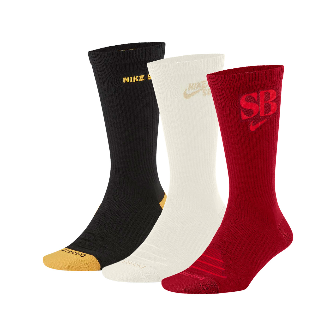 NIKE 襪子(三裝入) DA8852-902 - 黑白紅黃