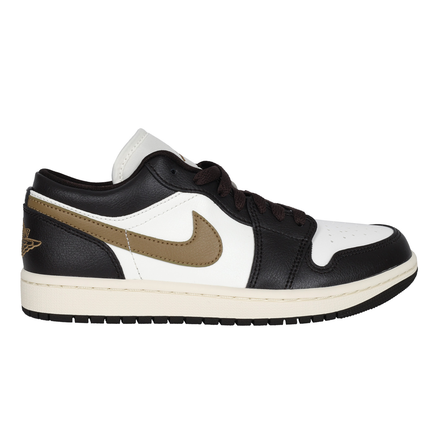 NIKE 男女款運動休閒鞋  @WMNS AIR JORDAN 1 LOW@ DC0774-200 - 白黑橄欖綠