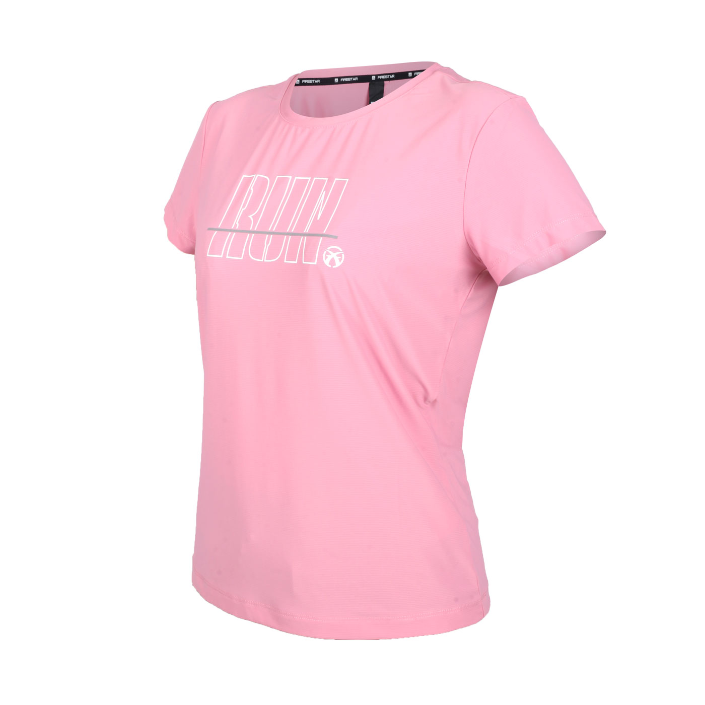 FIRESTAR 女款彈性印花短袖T恤 DL265-43 - 粉紅白灰