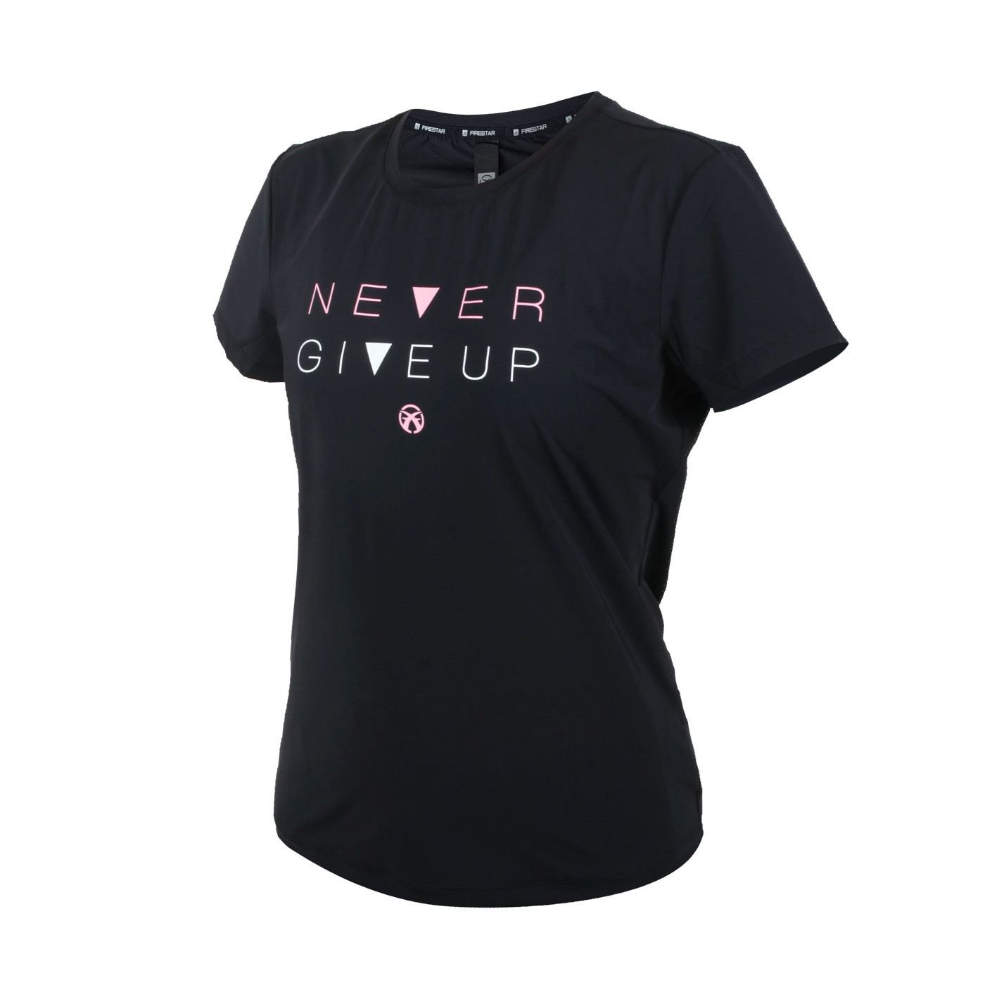 FIRESTAR 女款彈性印花短袖T恤 DL266-10 - 黑白粉