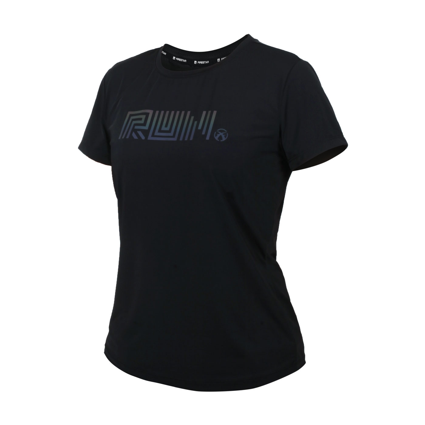FIRESTAR 女款彈性印花短袖T恤 DL267-10 - 黑炫彩