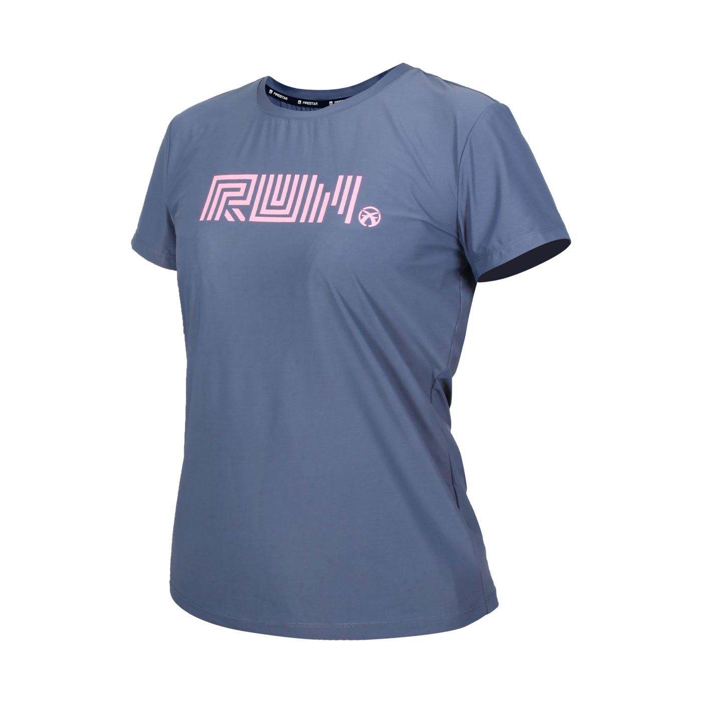 FIRESTAR 女款彈性印花短袖T恤 DL267-13 - 灰粉紅