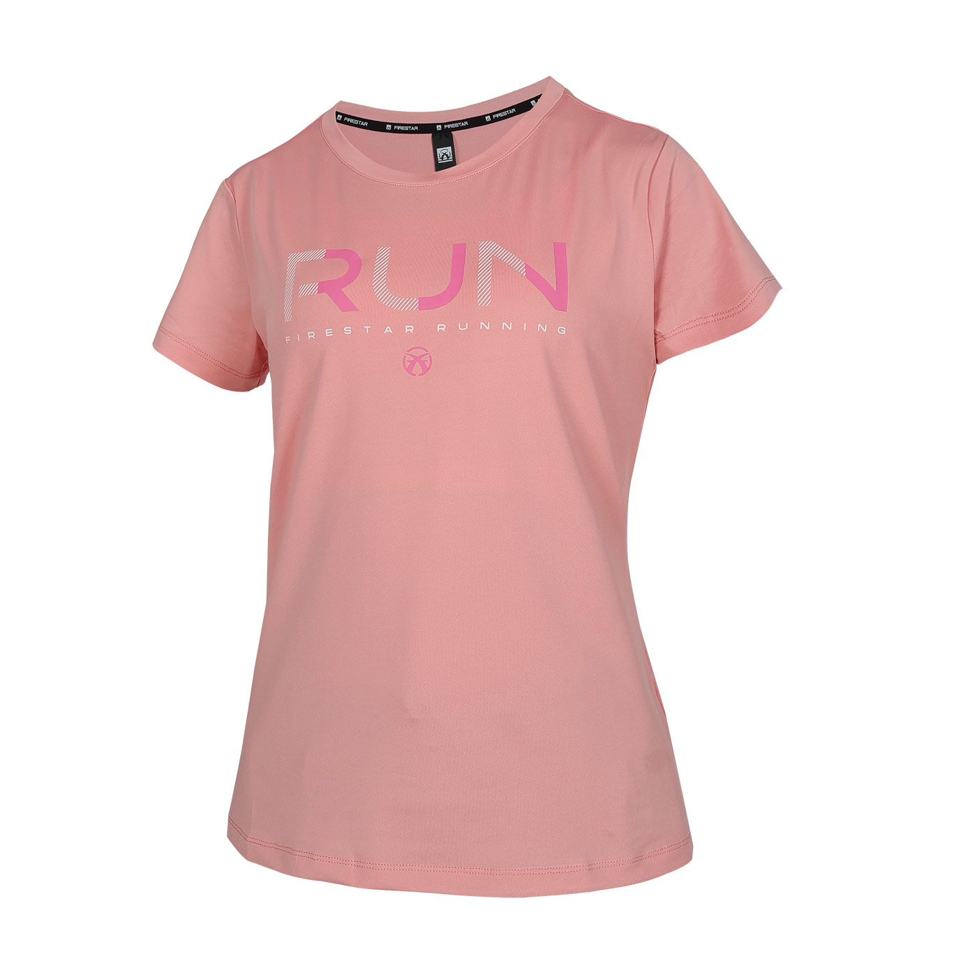 FIRESTAR 女款彈性印花短袖T恤   DL463-43 - 淺粉螢粉白