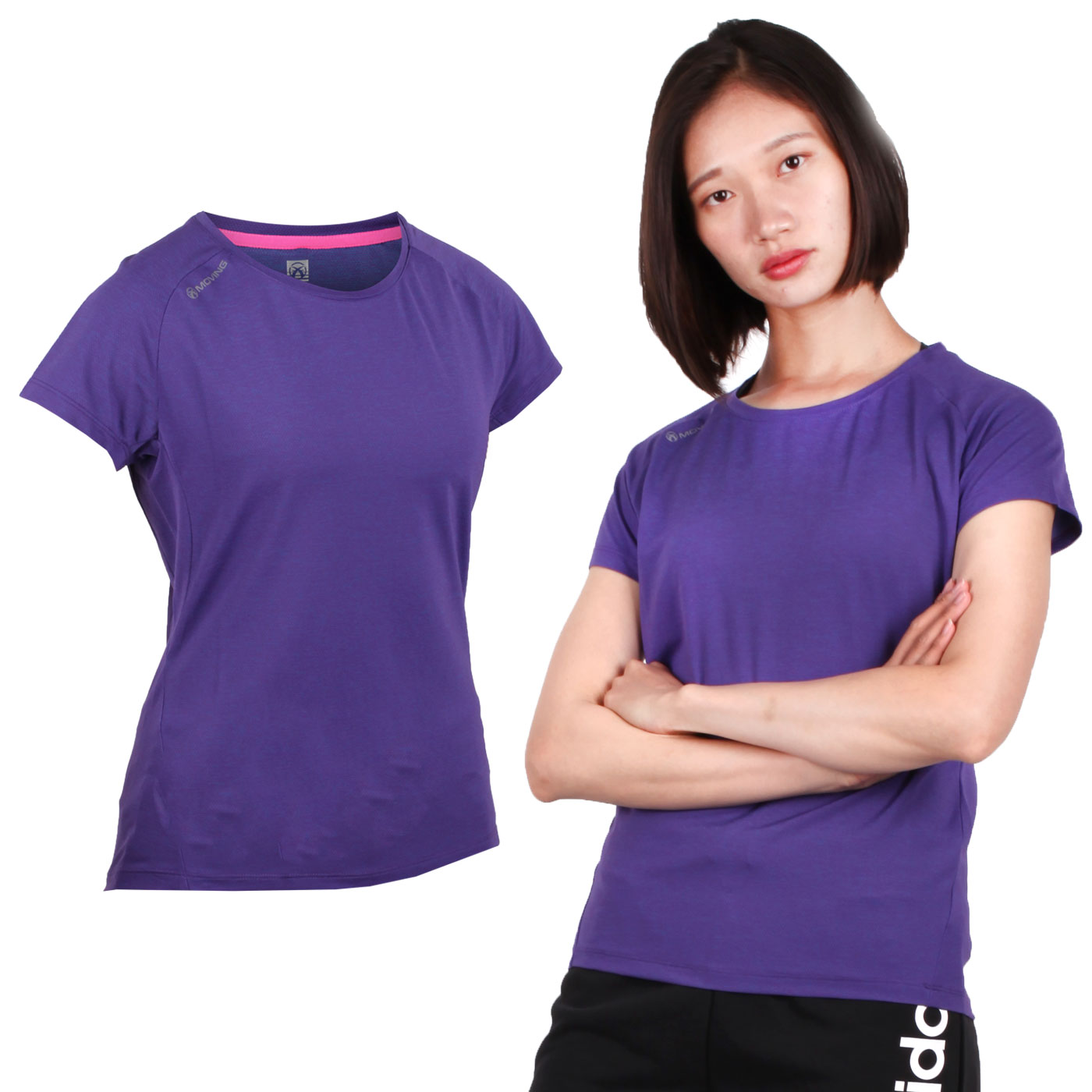 FIRESTAR 女款彈性短袖圓領T恤 DL963-18 - 紫