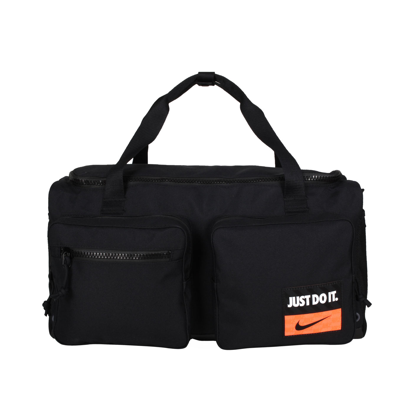 NIKE 大型側背氣墊手提旅行袋 DQ5199-010 - 黑白橘