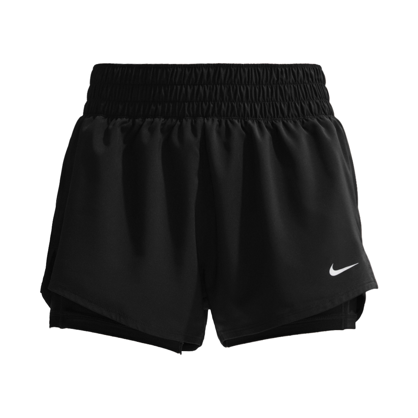 NIKE 女款中腰二合一短褲  DX6013-013 - 黑白
