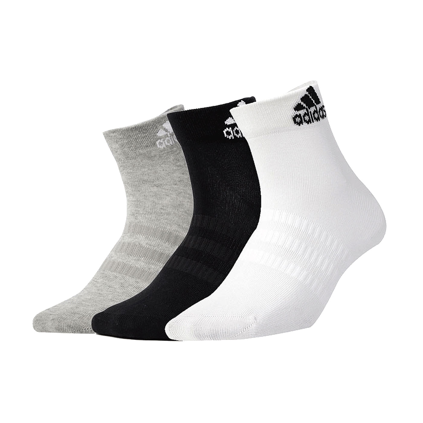 ADIDAS 運動短襪(三雙入) DZ9434 - 黑白灰
