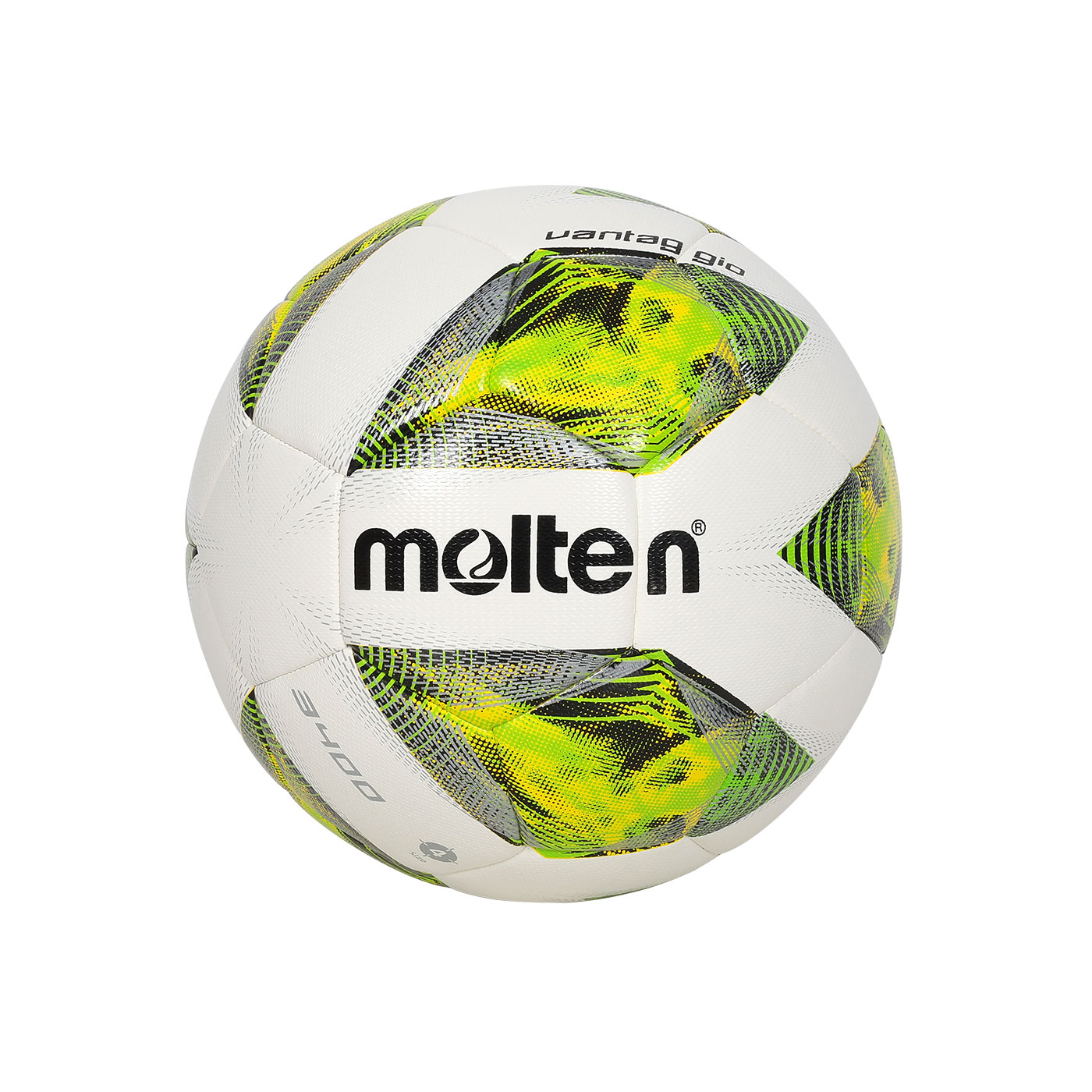 Molten #4合成皮足球(機縫無接縫)  F4A3400-G - 白綠黃銀