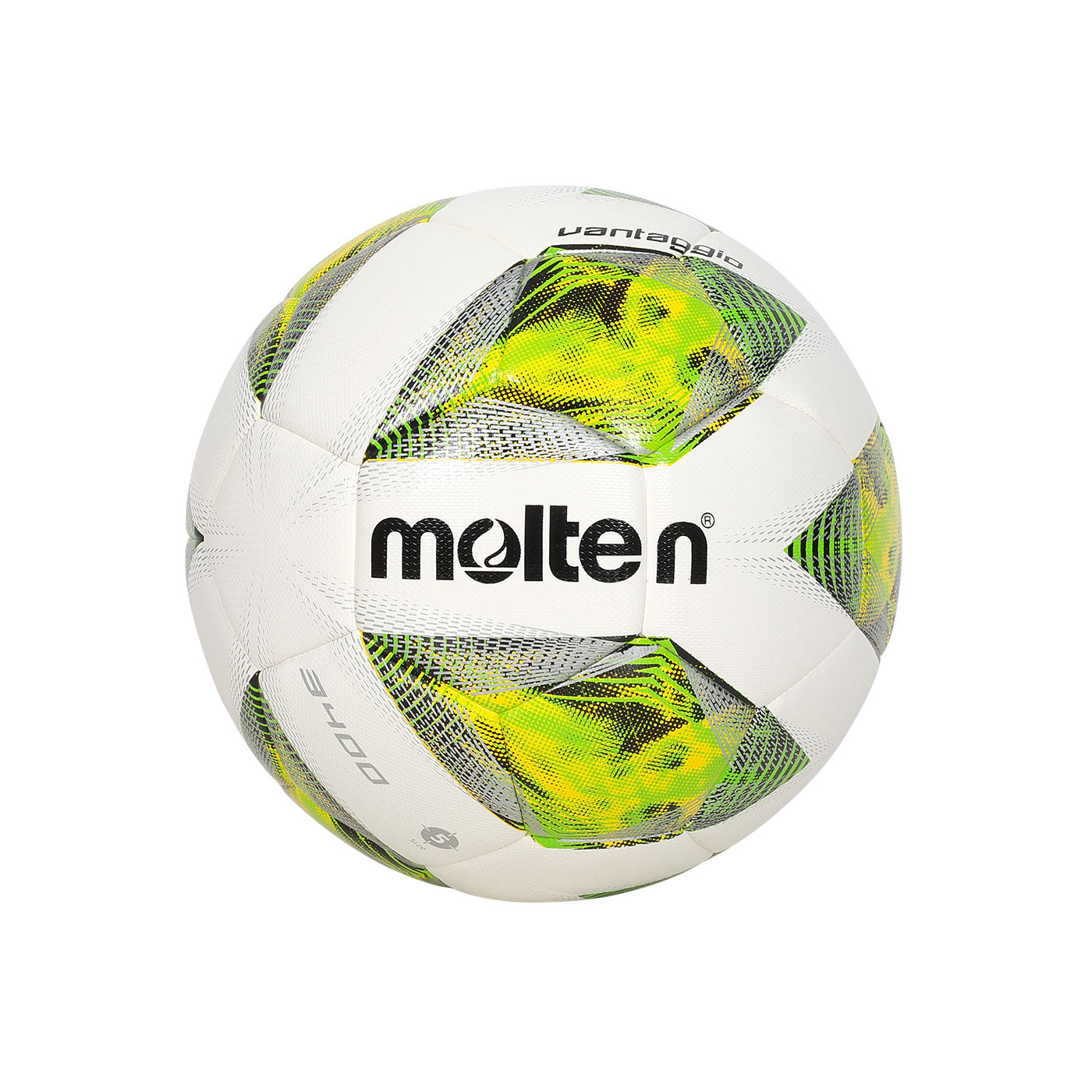 Molten #5合成皮足球(機縫無接縫)  F5A3400-G - 白綠黃銀