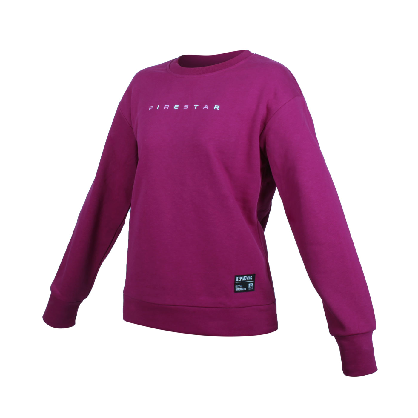 FIRESTAR 女棉質圓領長袖T恤(內刷毛) FL116-47 - 紫粉白