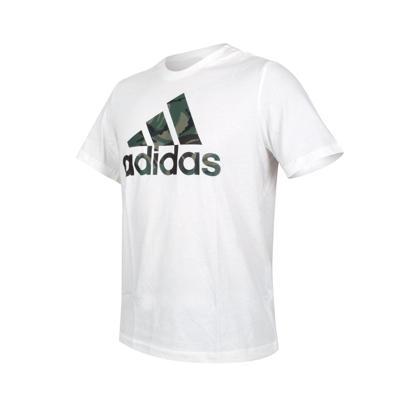 ADIDAS 男款短袖T恤 GK9635 - 白迷彩綠黑