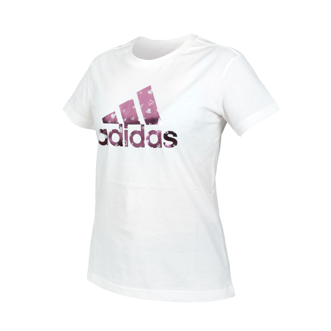 ADIDAS 女款短袖T恤 HB7128 - 白粉紅