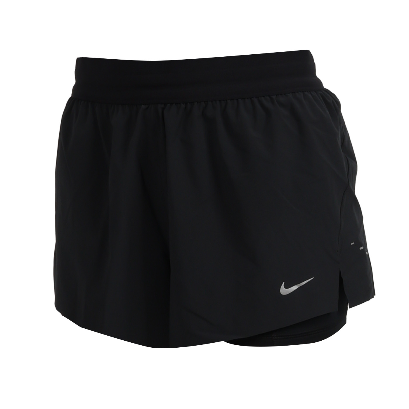 NIKE 女款Dri-FIT中腰二合一運動短褲  HJ5377-010 - 黑銀