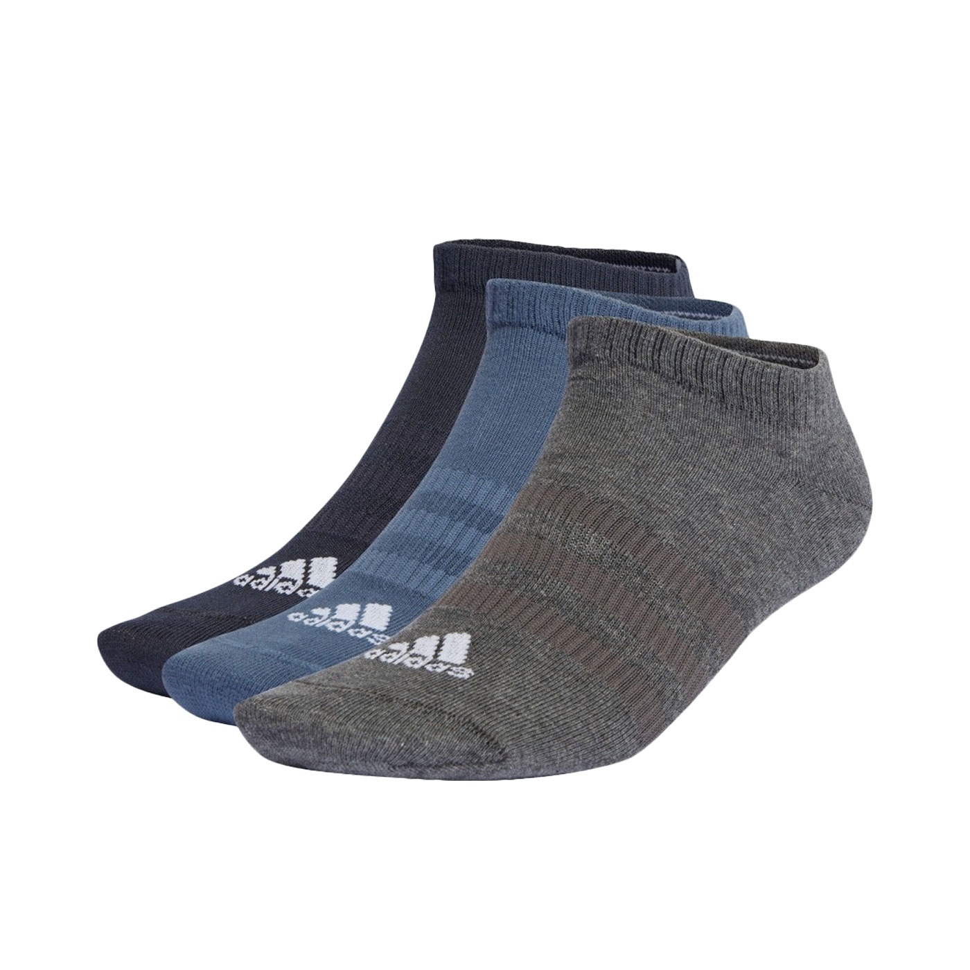 ADIDAS 運動短襪(三雙入)  IP0399 - 灰藍丈青白