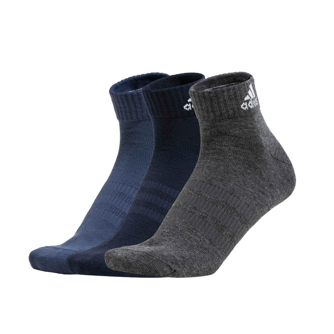 ADIDAS 運動短襪(三雙入)  IP0405 - 深藍灰靛藍