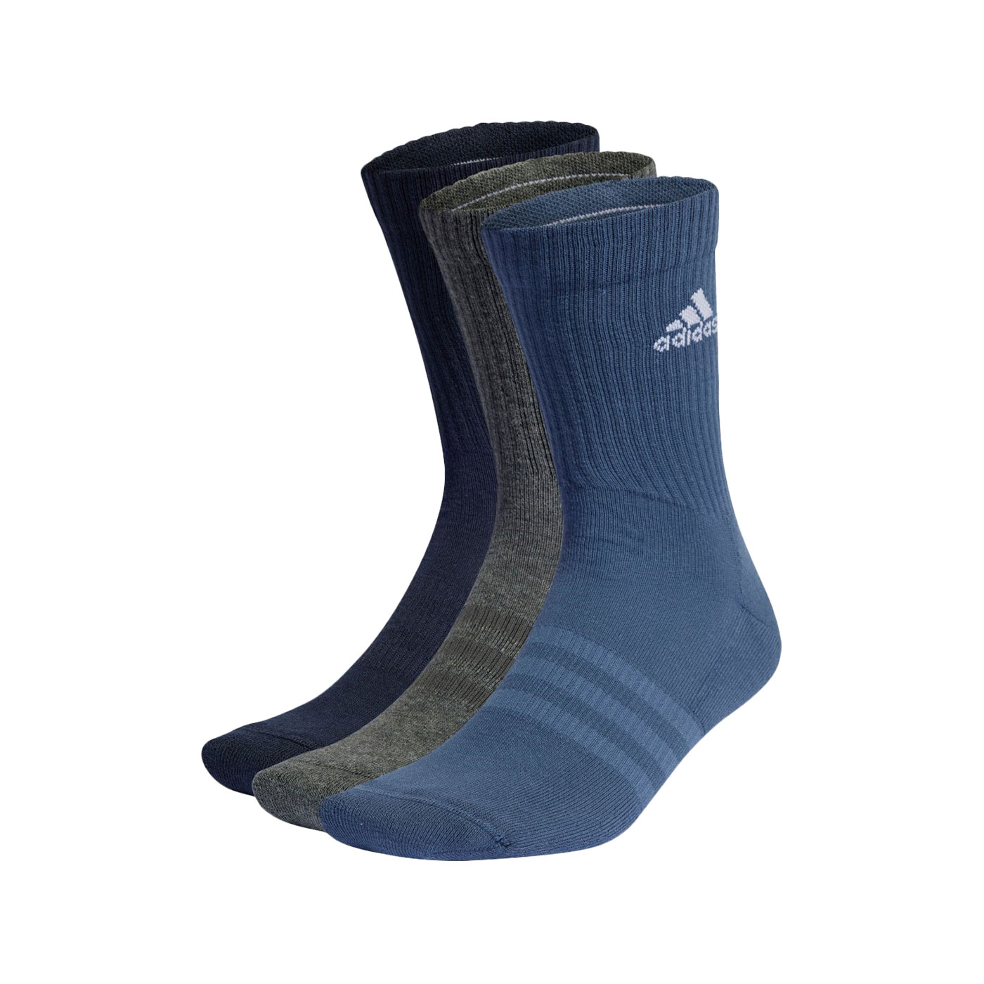 ADIDAS 運動中筒襪(三雙入)  IP2634 - 深藍灰靛藍