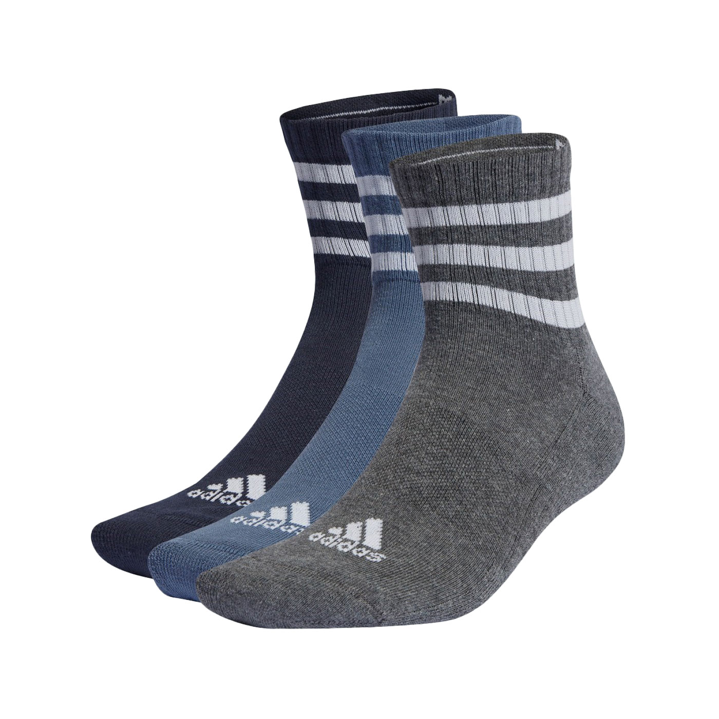ADIDAS 運動短襪(三雙入)  IP2637 - 深藍灰靛藍