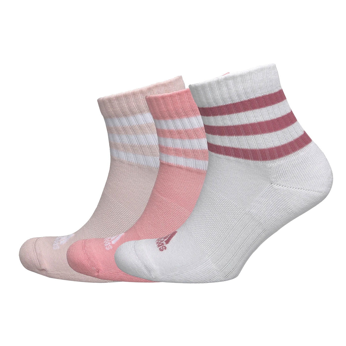 ADIDAS 運動中筒襪(三雙入)  IZ0126 - 白粉紅