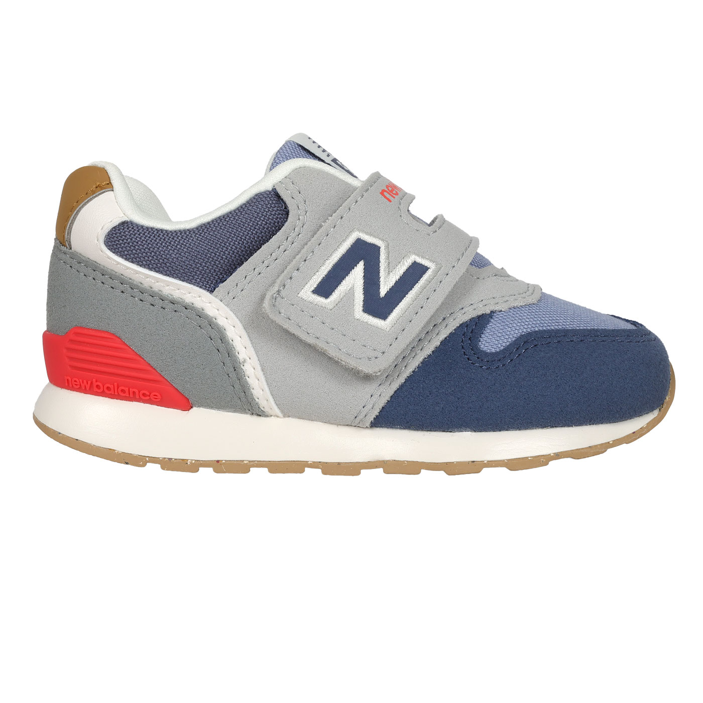 NEW BALANCE 小童休閒運動鞋(魔鬼氈)-WIDE  IZ996RN3 - 藍灰紅棕