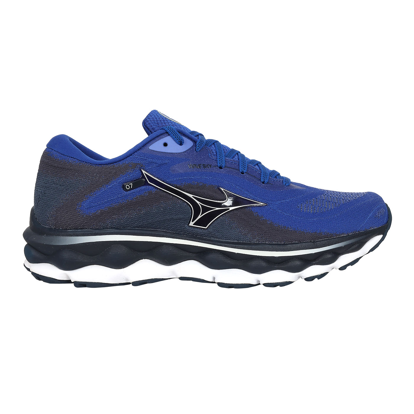MIZUNO 男款慢跑鞋  @WAVE SKY 7@ J1GC230254 - 深藍灰靛藍