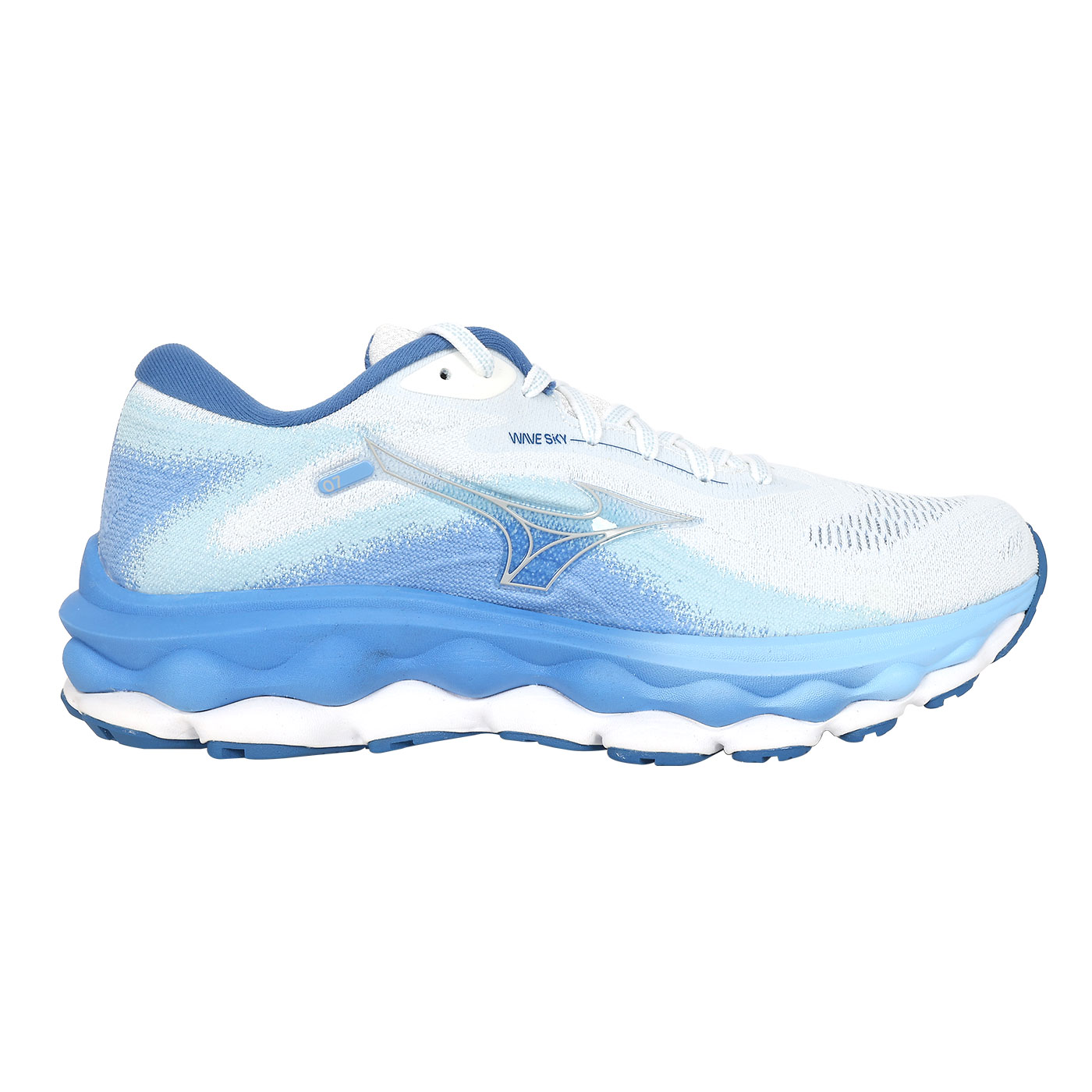 MIZUNO 女款慢跑鞋  @WAVE SKY 7@ J1GD230274 - 天空藍綠白