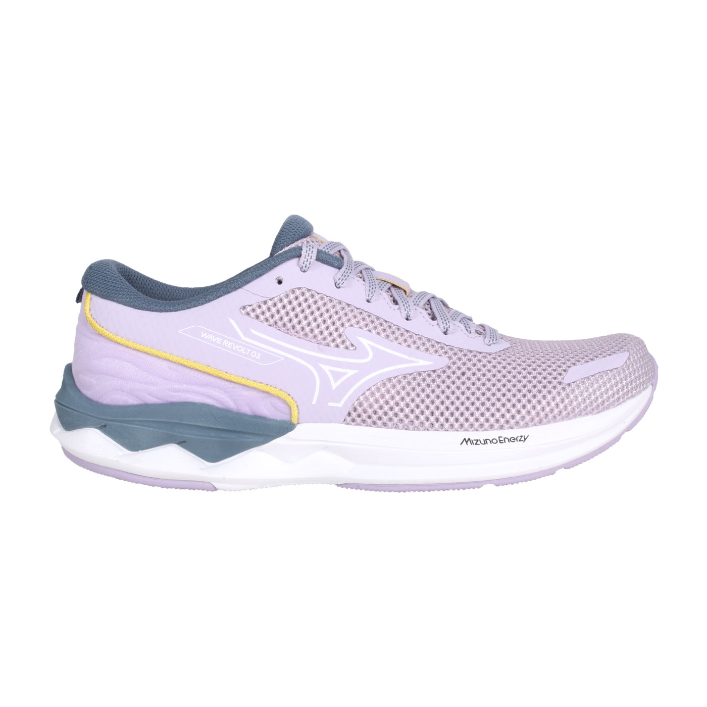 MIZUNO 女款慢跑鞋  @WAVE REVOLT 3@ J1GD238123 - 粉紫灰黃白