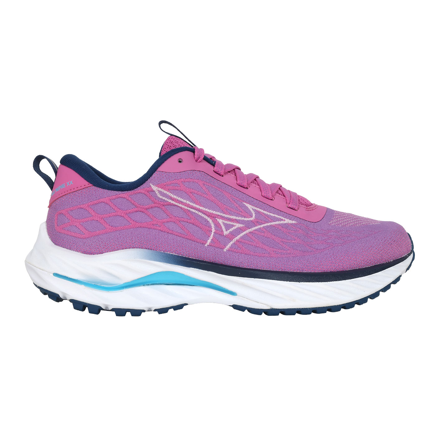 MIZUNO 女款慢跑鞋  @WAVE INSPIRE 20 SSW@ J1GD241324 - 紫桃紅深藍