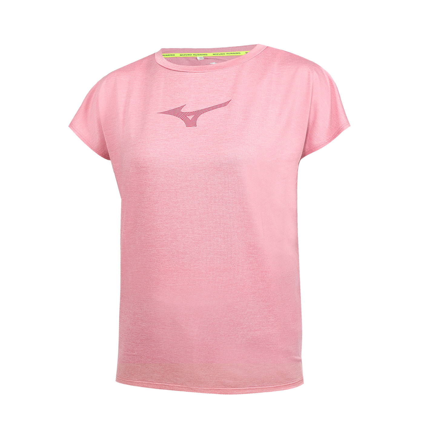 MIZUNO 女款路跑短袖T恤  J2TAB71065 - 珊瑚粉暗紅