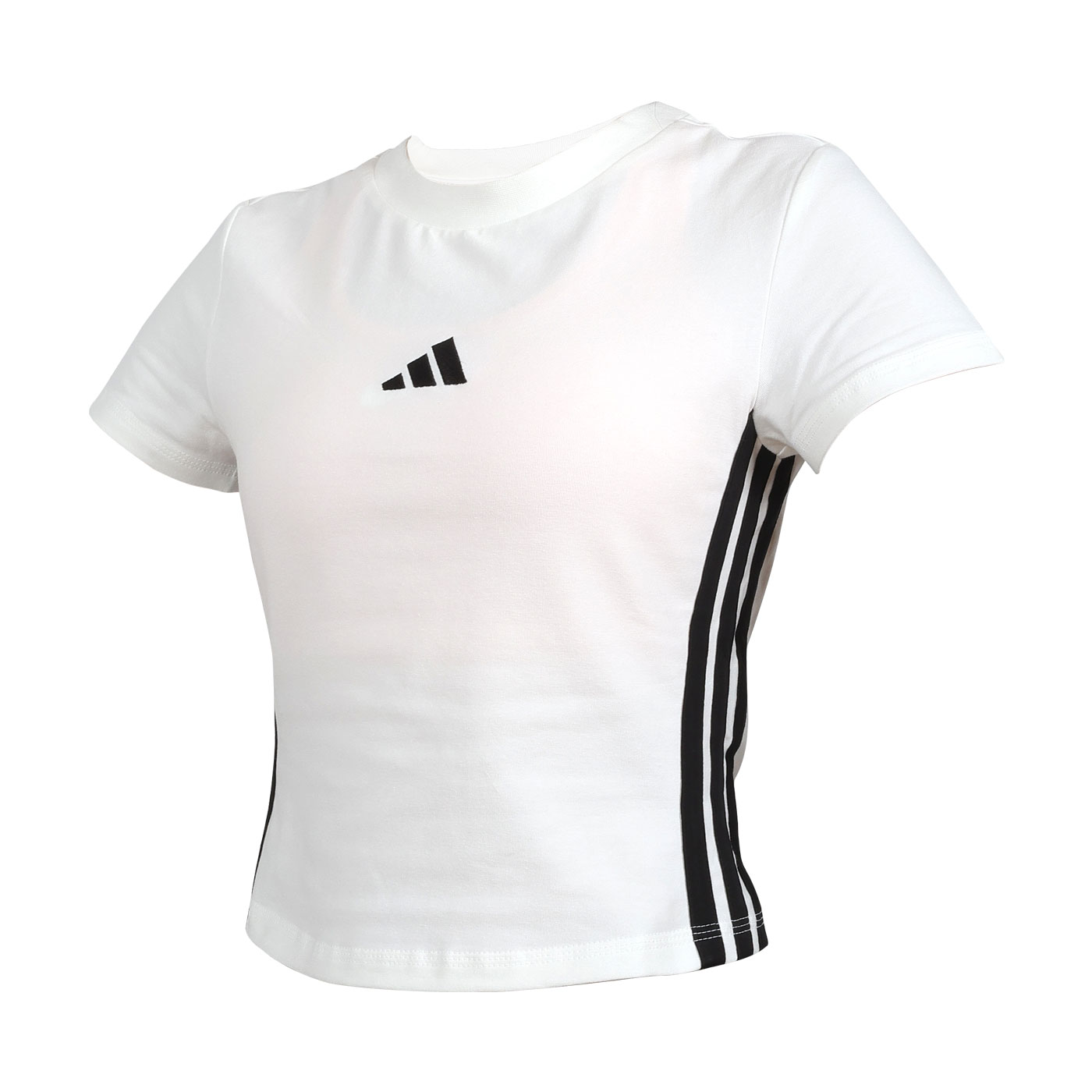 ADIDAS 女款短版短袖T恤  JE1239 - 白黑