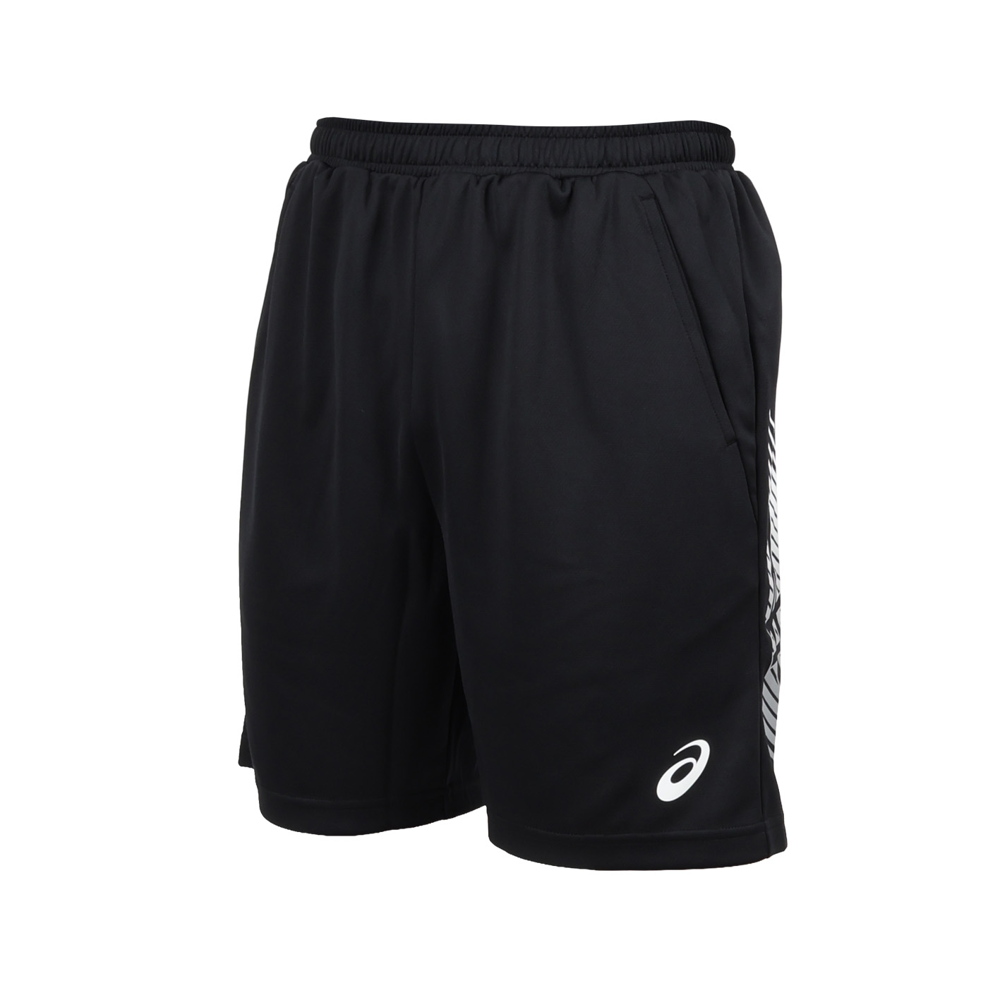 ASICS 男款長版排球短褲  K32042-003 - 黑白灰