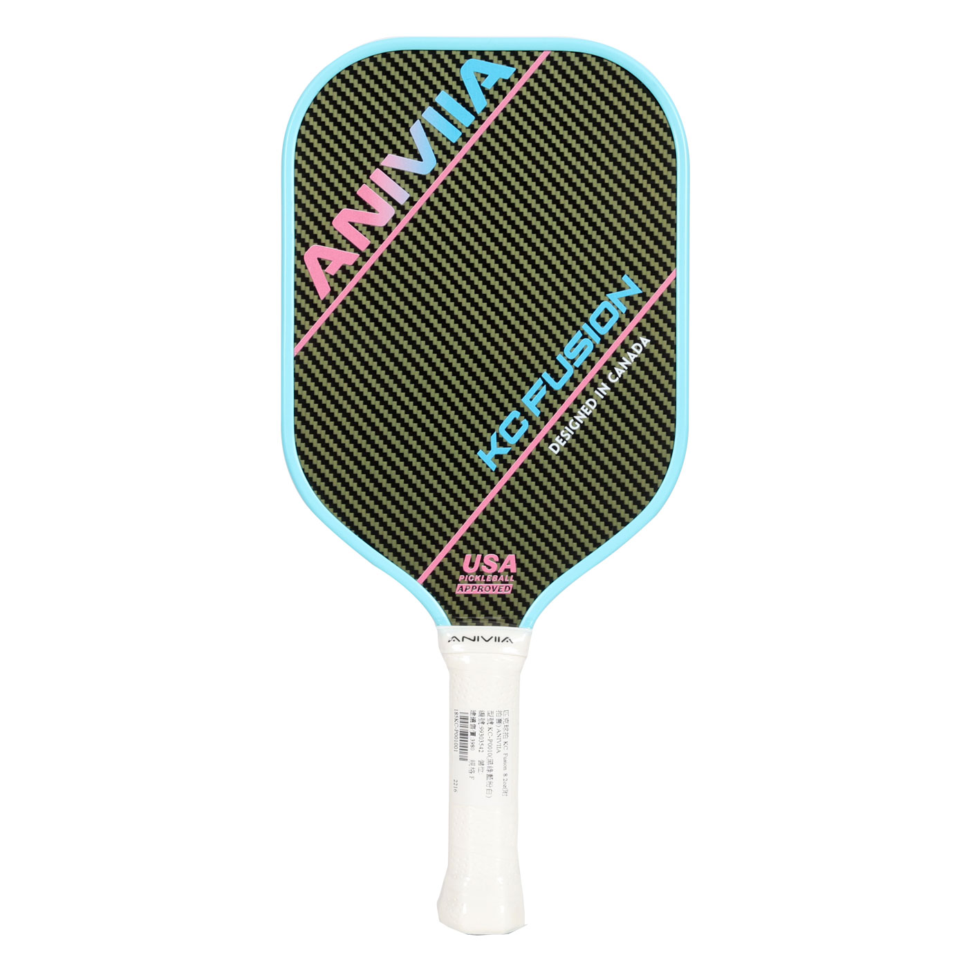 ANIVIIA 匹克球拍 KC Fusion 8.2oz(附拍套)  KC-P0010 - 黑綠藍粉白