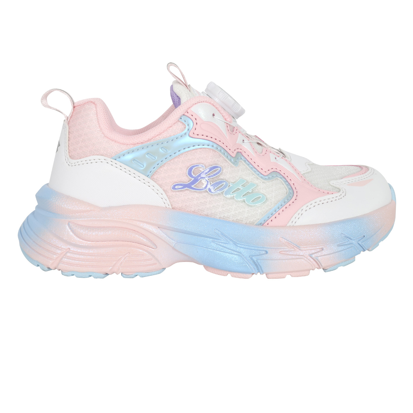 LOTTO 大童星光轉扣輕量跑鞋  LT5AKR0253 - 白粉紫藍