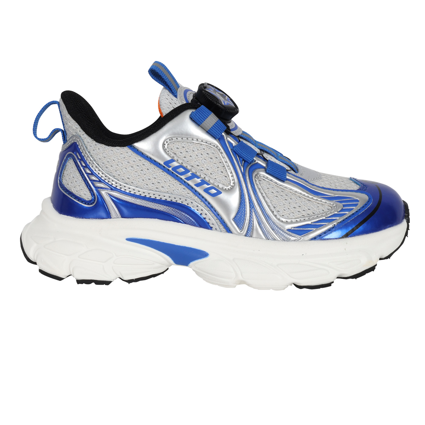 LOTTO 中童破風轉扣避震慢跑鞋  LT5AKR0286 - 淺灰藍銀