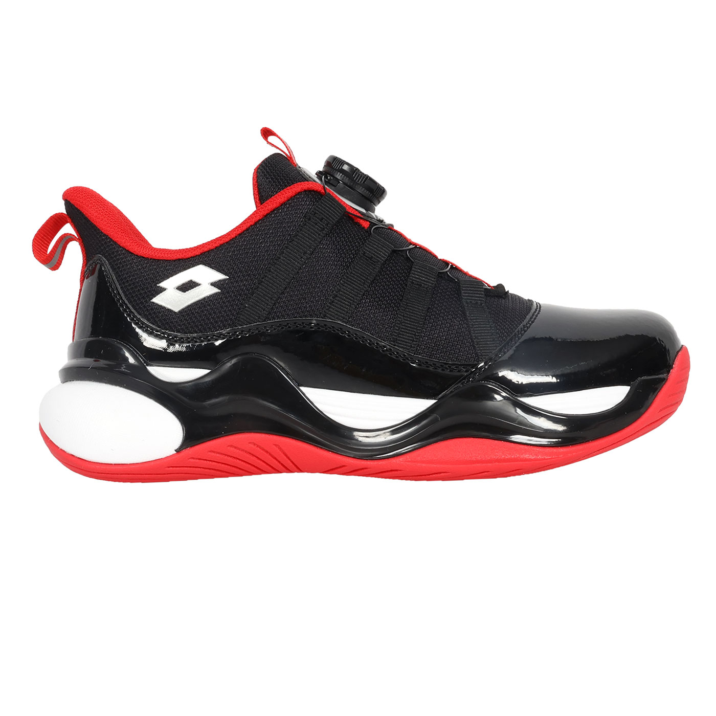 LOTTO 大童轉扣避震籃球鞋  LT6AKB6020 - 黑白紅