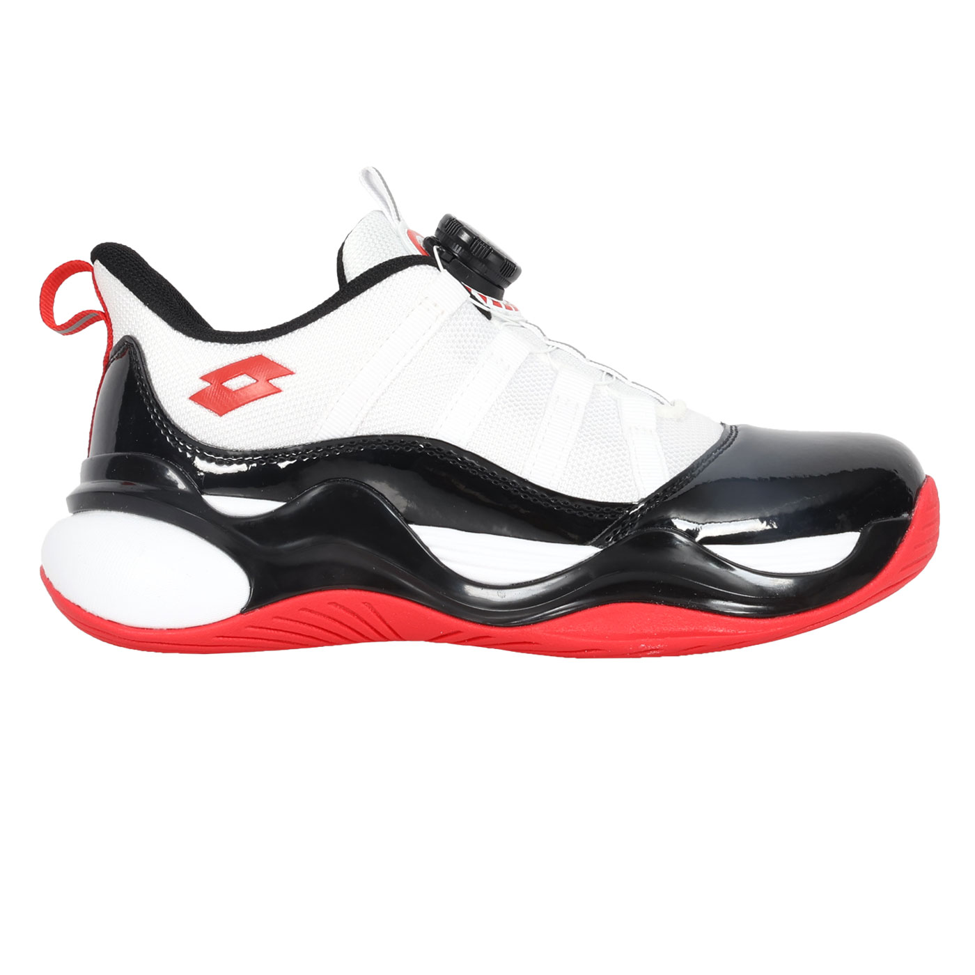 LOTTO 大童轉扣避震籃球鞋  LT6AKB6028 - 白黑紅