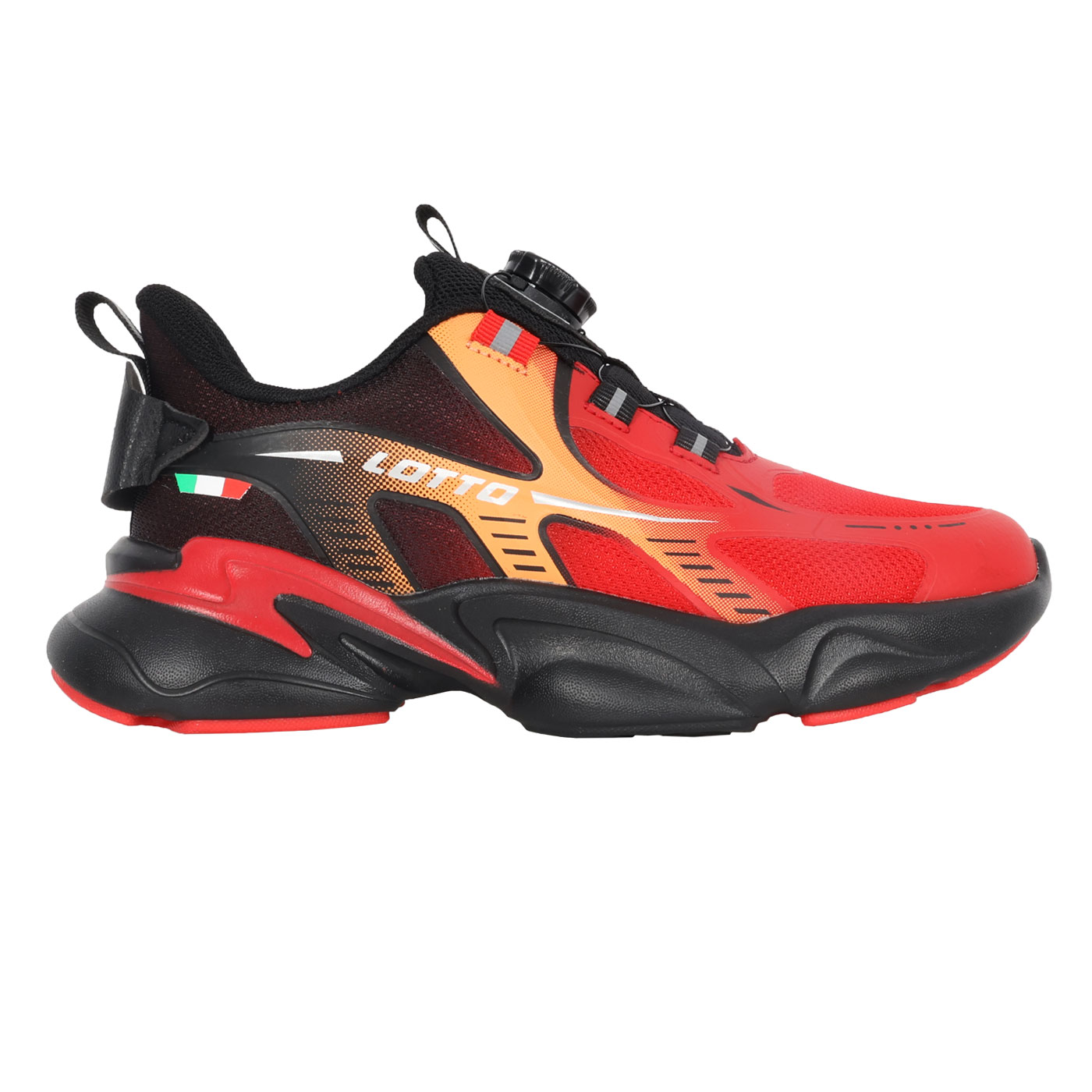 LOTTO 大童勁風轉扣避震跑鞋  LT6AKR5222 - 紅黑橘