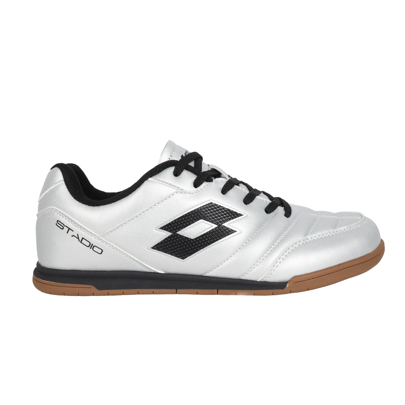 LOTTO 男款STADIO復古足球鞋  LT6AMC6309 - 銀黑