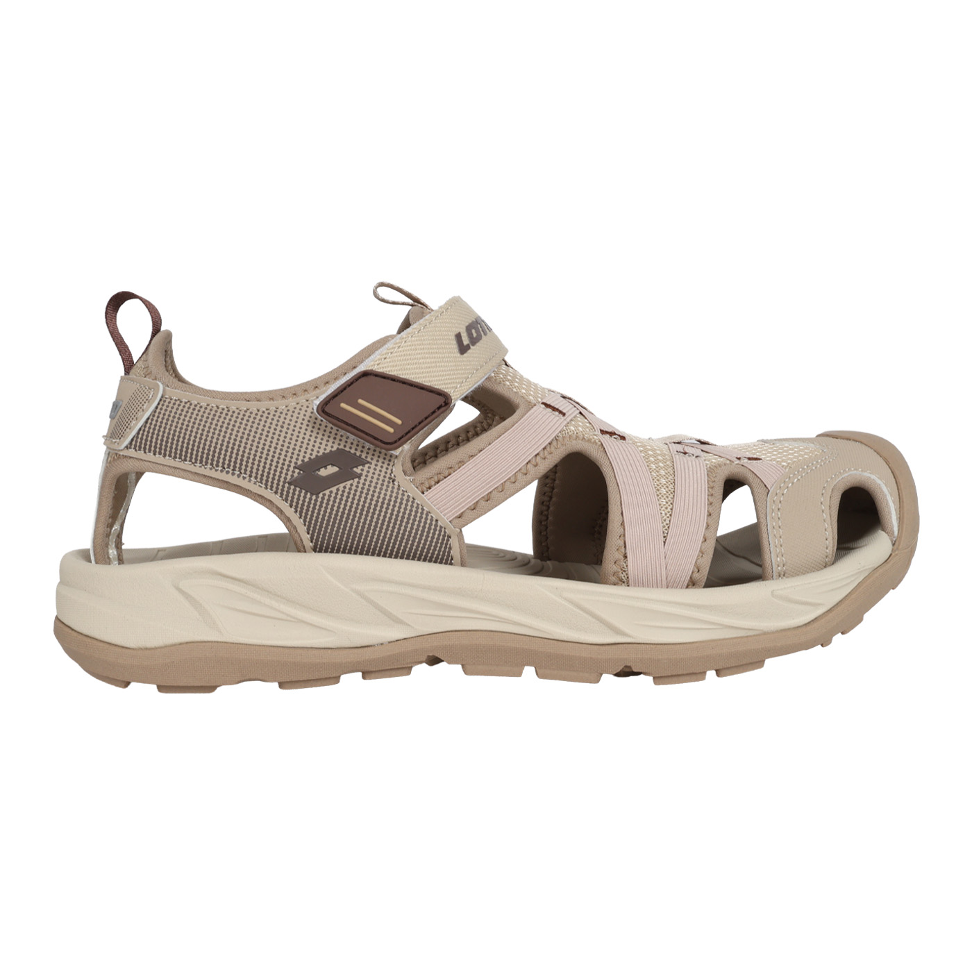 LOTTO 男款悠活護趾涼鞋  LT6AMS5421 - 棕藕粉
