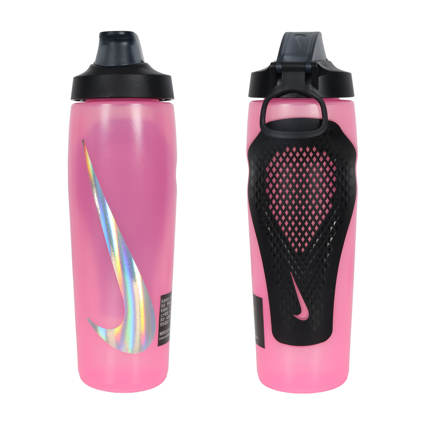 NIKE REFUEL BOTTLE 瓶蓋擠壓水壺 24 OZ  N100766863724 - 桃紅銀黑