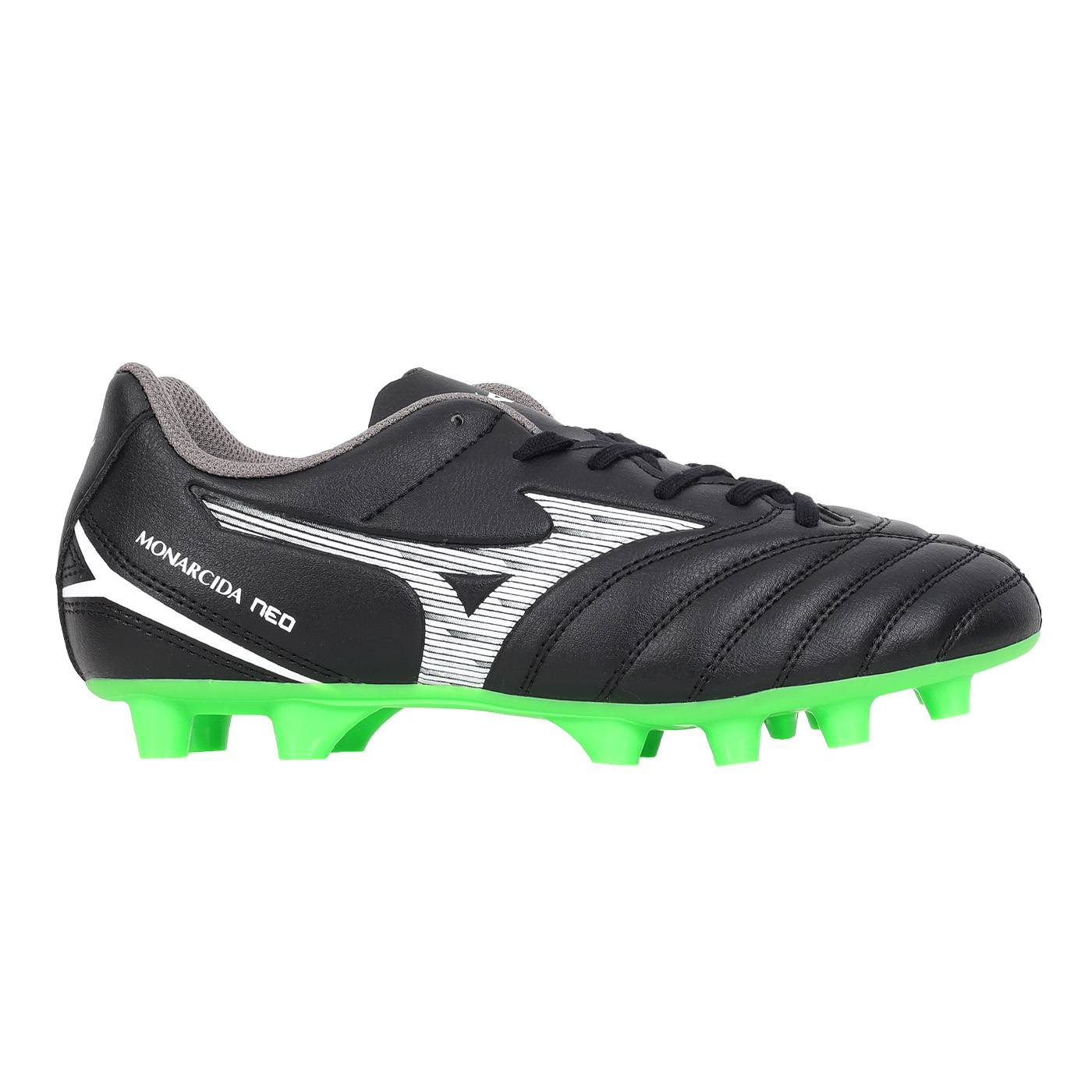 MIZUNO 兒童足球鞋-3E  @MONARCIDA NEO III SELECT Jr@ P1GB252502 - 黑白綠