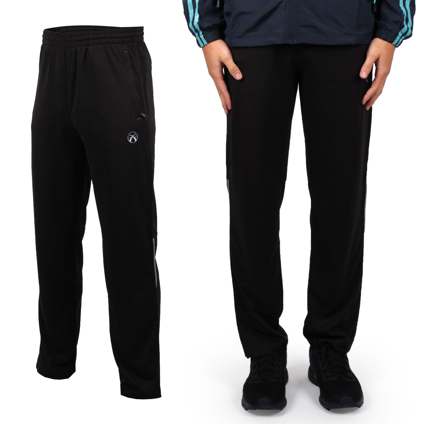 FIRESTAR 男款吸排針織長褲 P7976-10 - 黑灰