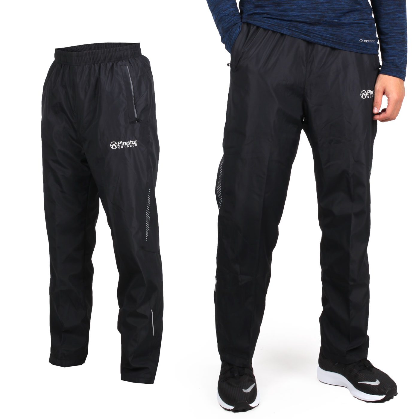 FIRESTAR 男款防風平織長褲  P8171-93 - 黑灰白