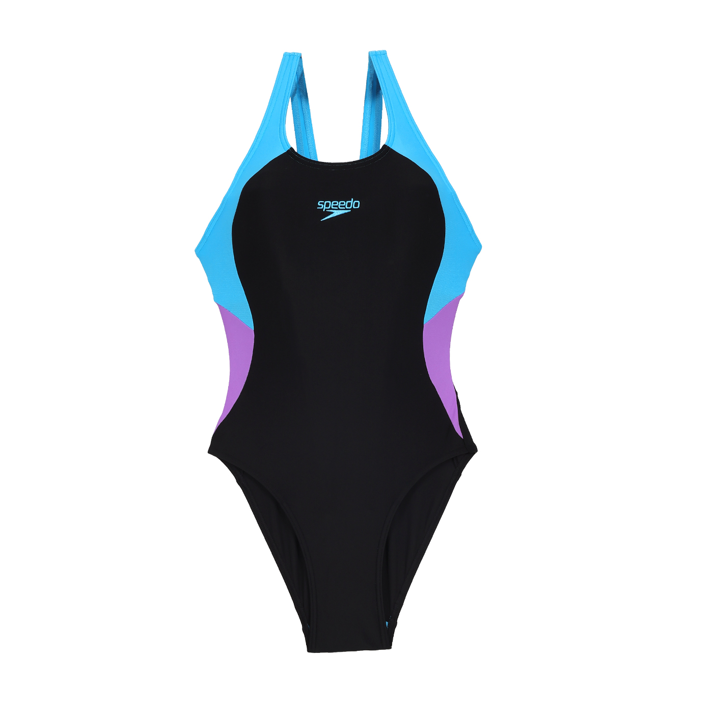 SPEEDO 女款運動連身泳裝Colourblock  SD800440816661 - 黑水藍紫