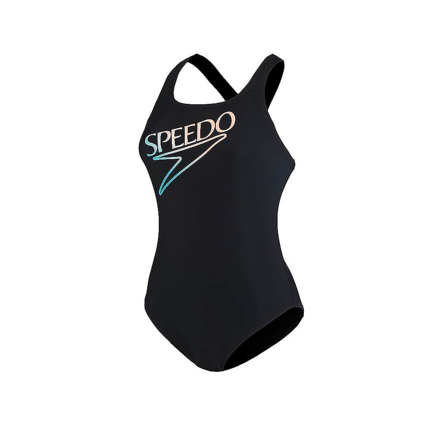 SPEEDO 女款運動連身泳裝 SD812523G075 - 黑橘藍