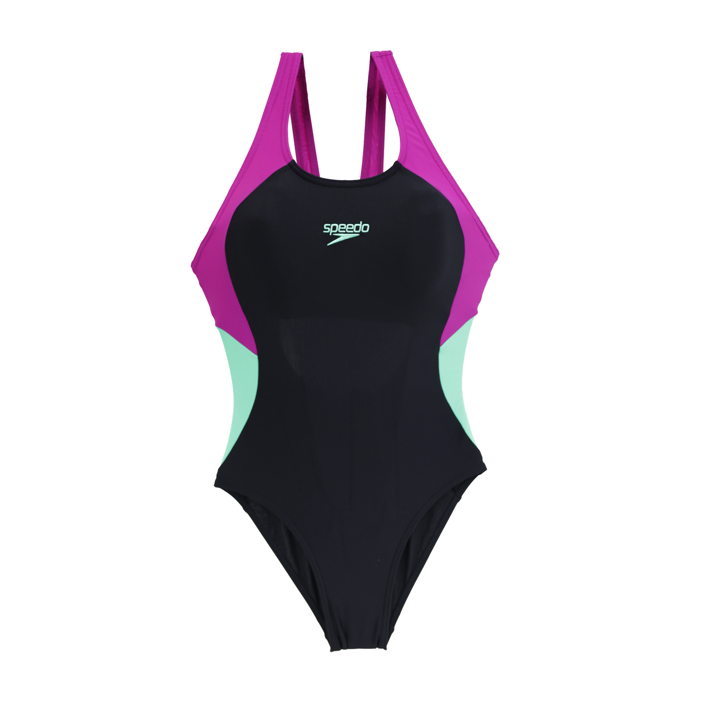 SPEEDO 女運動連身泳裝  SD81294415751 - 黑紫綠