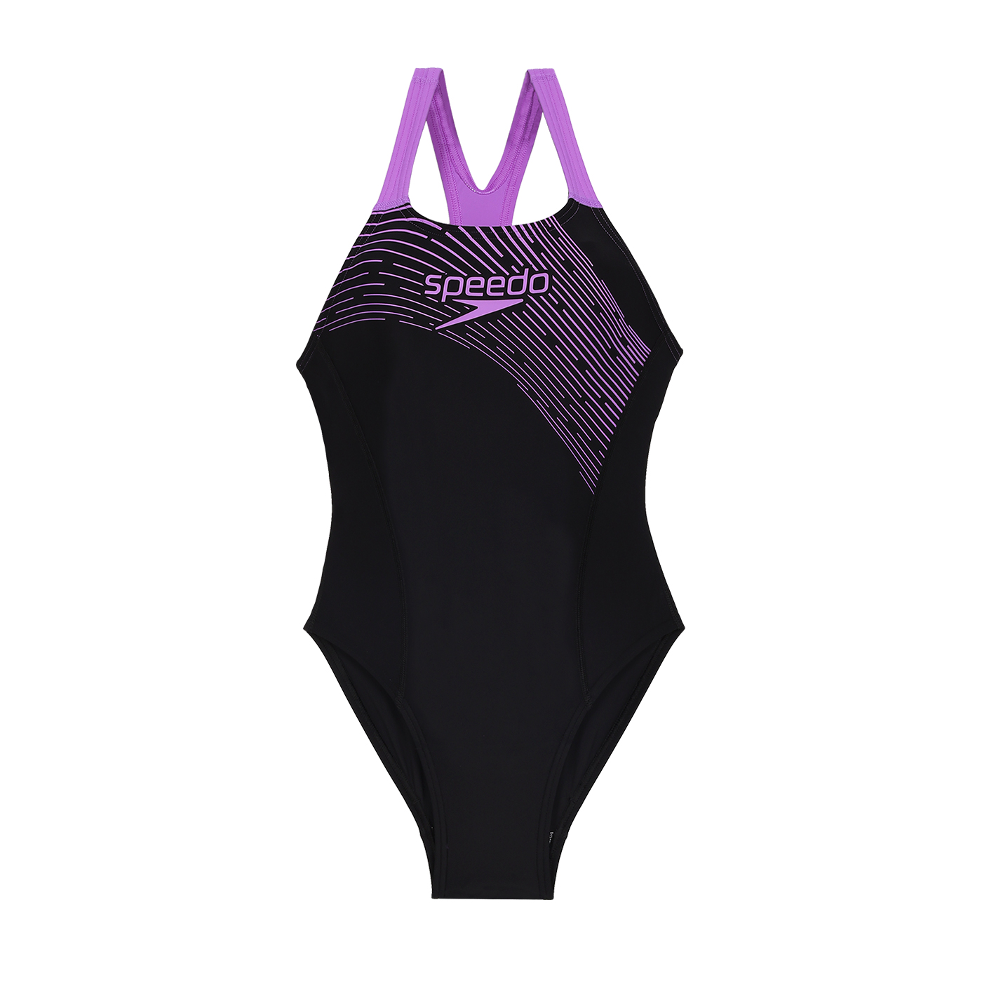 SPEEDO 女款運動連身泳裝Medley Logo  SD81351816843 - 黑紫