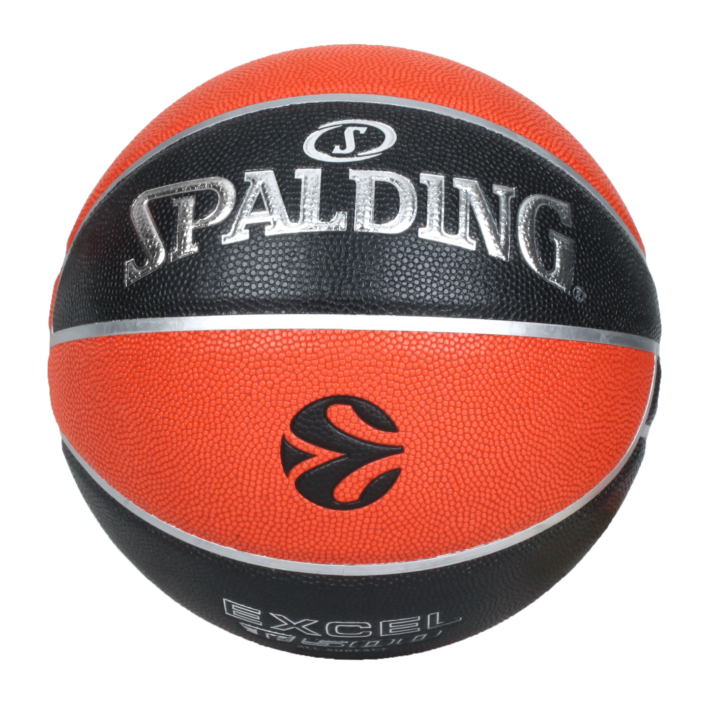 SPALDING TF-500 歐冠盃系列 #7合成皮藍球#41104 SPA77101 - 黑橘銀