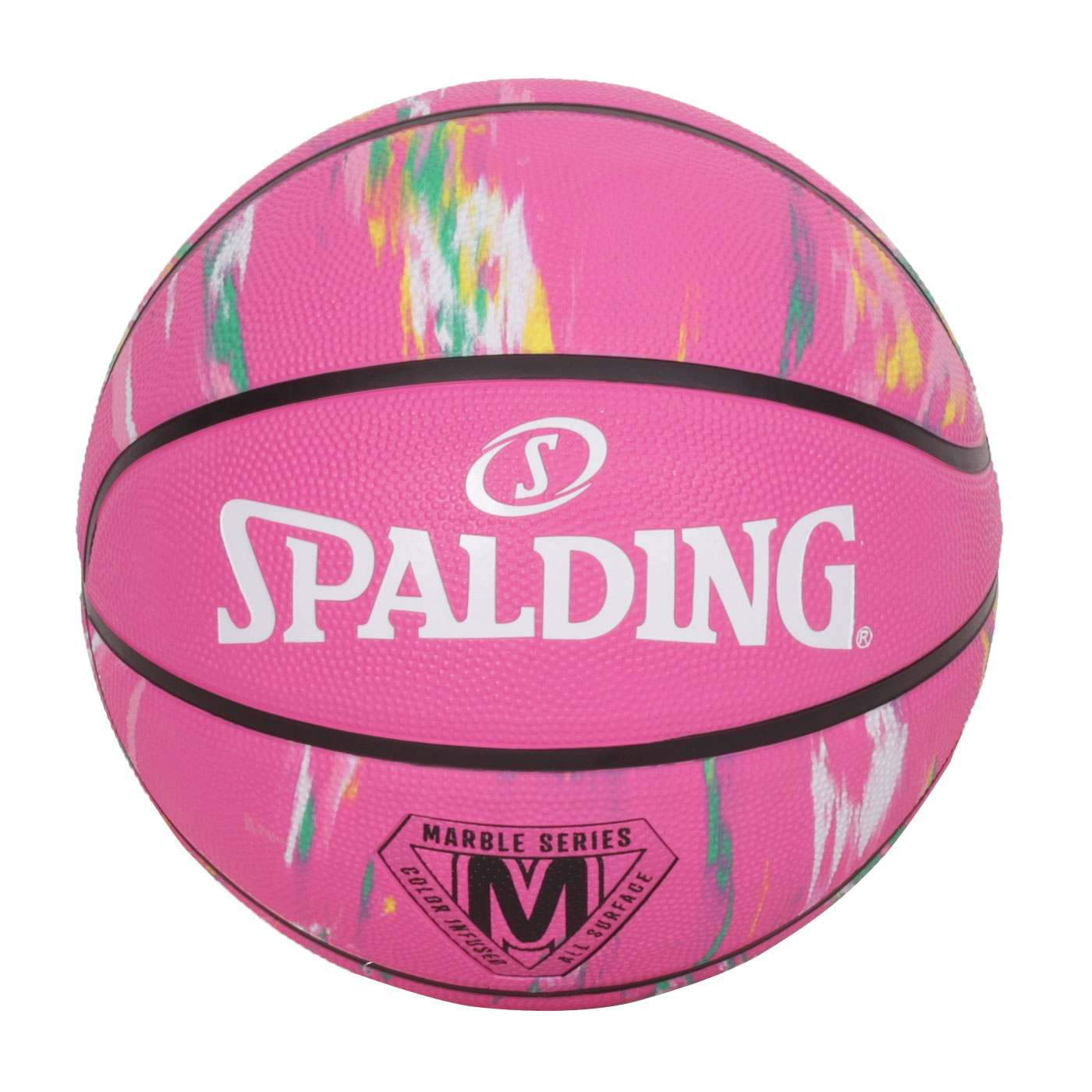 SPALDING 大理石系列粉彩#6橡膠籃球#40665  SPA84411 - 亮粉彩色