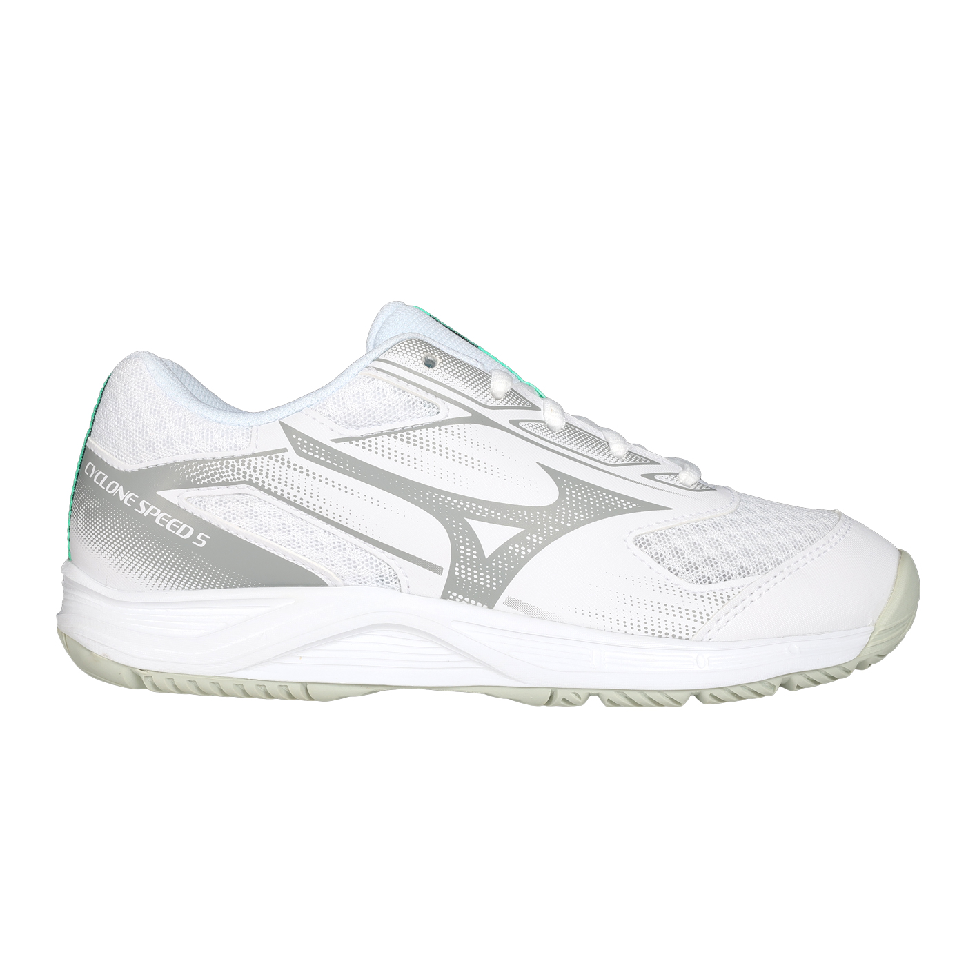 MIZUNO 女款排球鞋  @CYCLONE SPEED 5@ V1GA258021 - 白灰綠